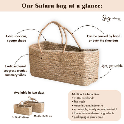 Handgeweven tas gemaakt van zeegras salara (2 maten)