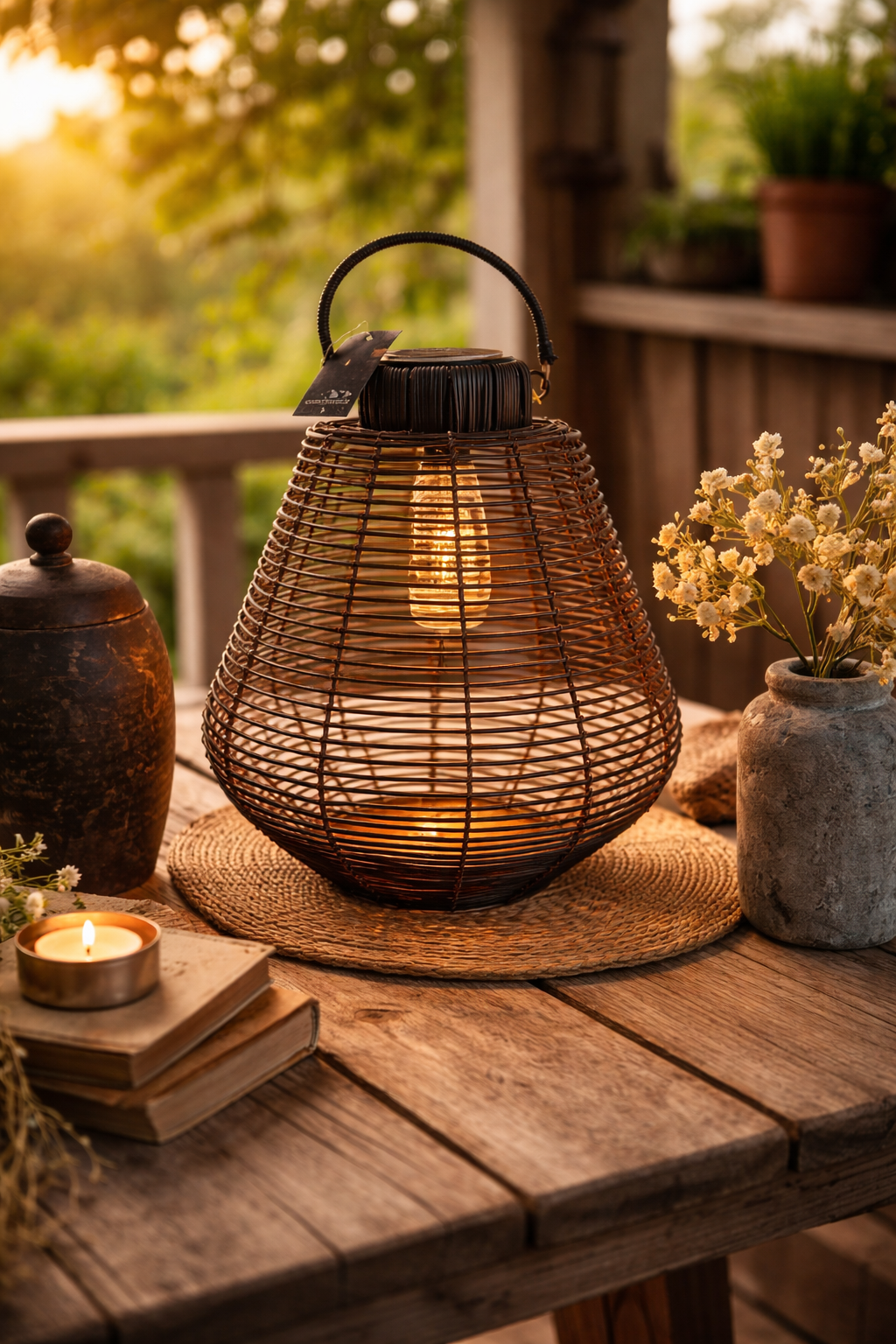 Sfeervolle donker bruine solar lamp