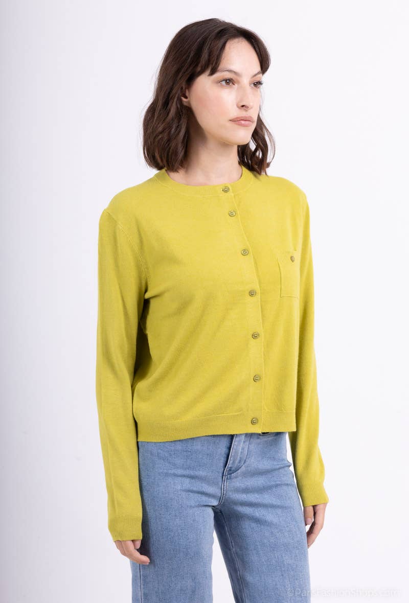 Trendy vest met borstzak en ronde halslijn Maat S-M / M-L