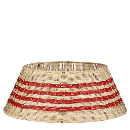 Kerstboomrok - H25 x Ø60 cm - Rotan - Beige, Rood