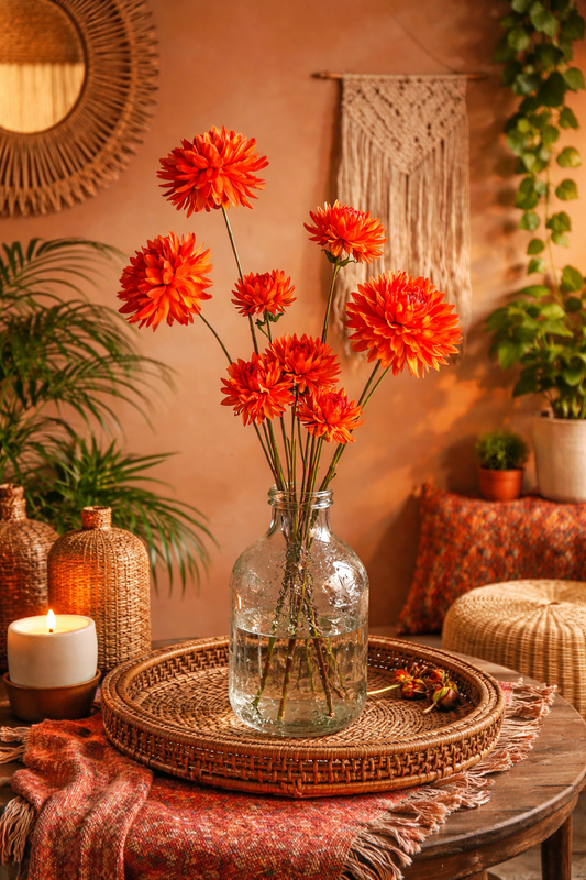 Kunstbloem Dahlia – oranje 🌸