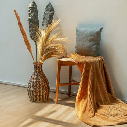 Geweven Boho Vaas DAYANA zwart