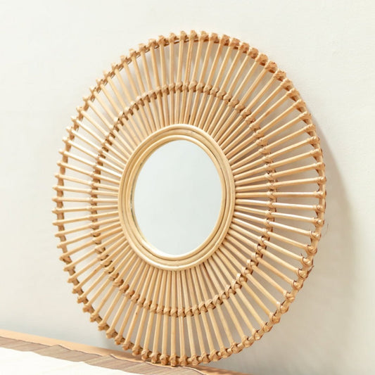 Ronde Rotan WandSpiegel BUMI (58 cm)