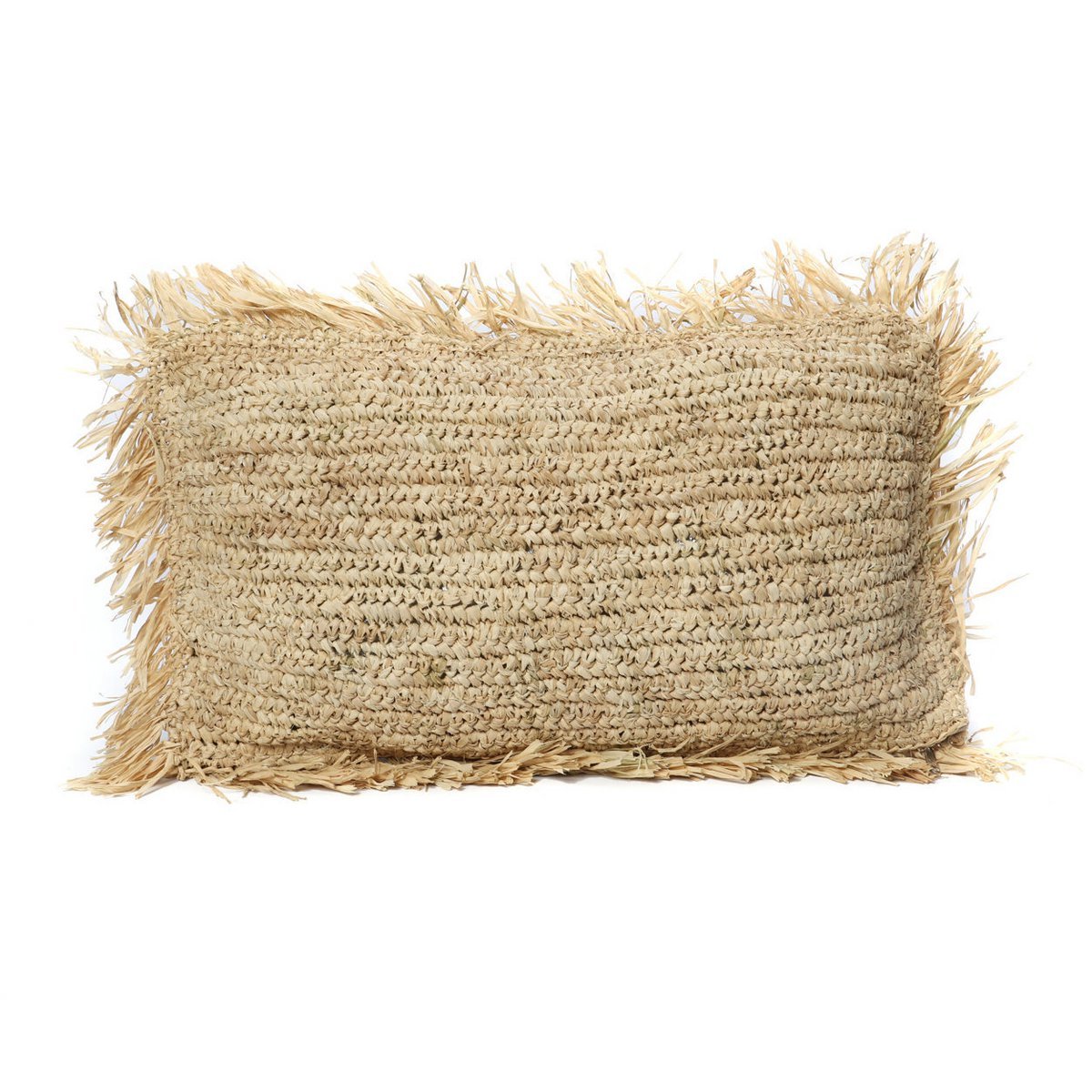 Het raffia -kussenhoes rechthoekig - natuurlijk - 30x50
