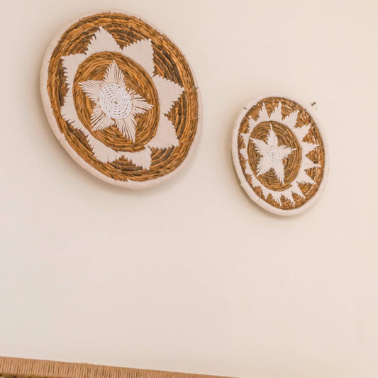 Wanddecoratie schaal GUMA van bananenvezel (2 maten)