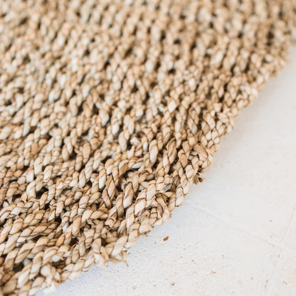 Zeegras vloerkleed rond 2 maten 100/120 cm – vloerkleed in bohostijl – LOKA