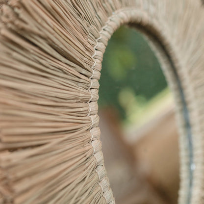 Wandspiegel van Zeegras Rond met 60 cm Diameter RIMBA