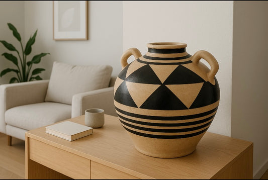 Vaas Fiesole met oor terracotta