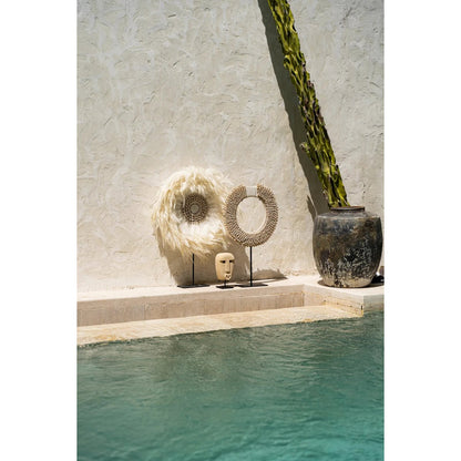 De Papua Shell Disc op standaard - Wit - M