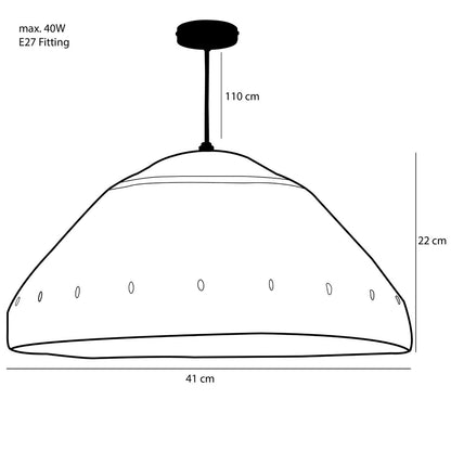 Joulz Hanglamp - H22 x Ø41 cm - Jute - Lichtbruin