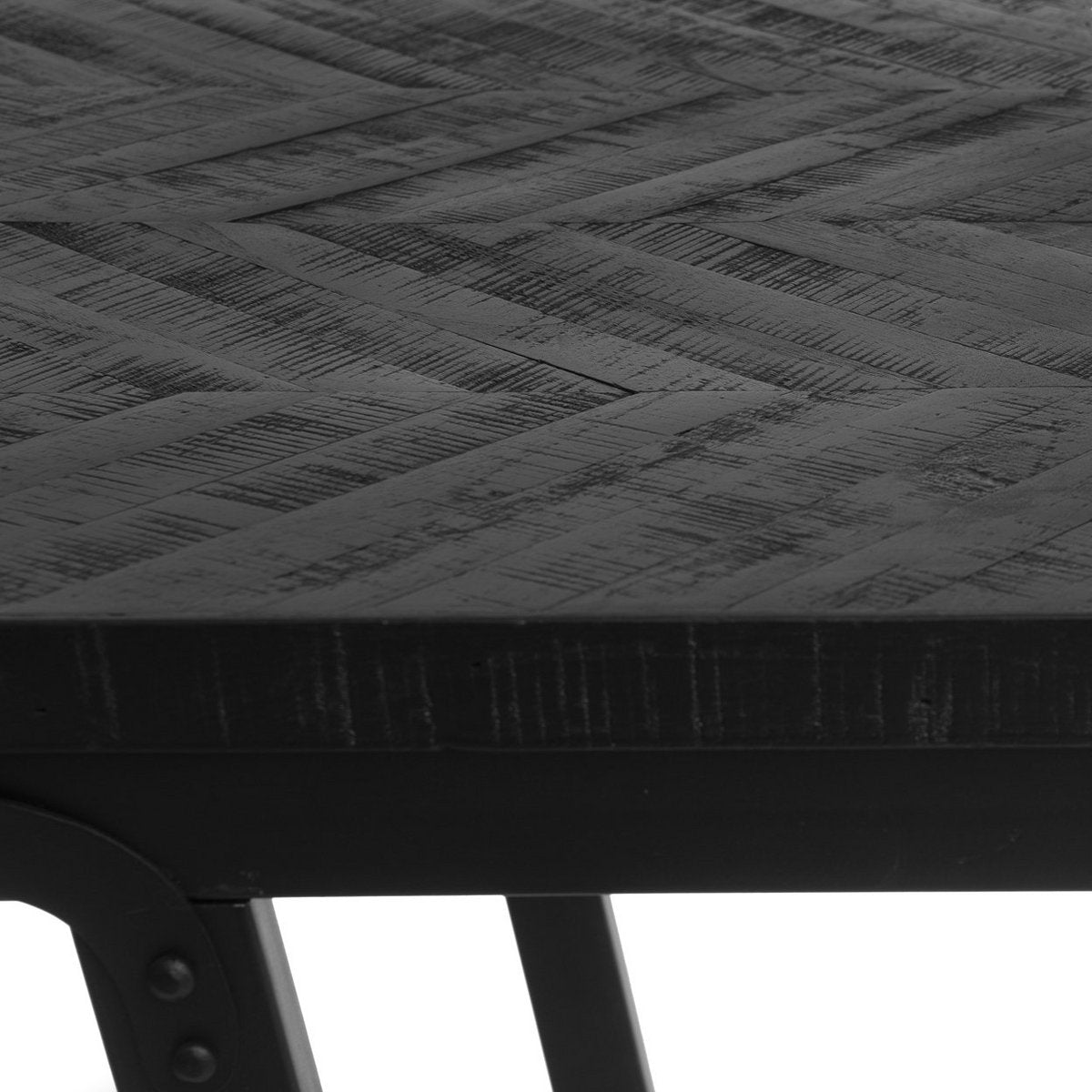 De Herringbone Hoge Tafel - Zwart - 140 cm
