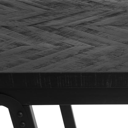 De Herringbone Hoge Tafel - Zwart - 140 cm