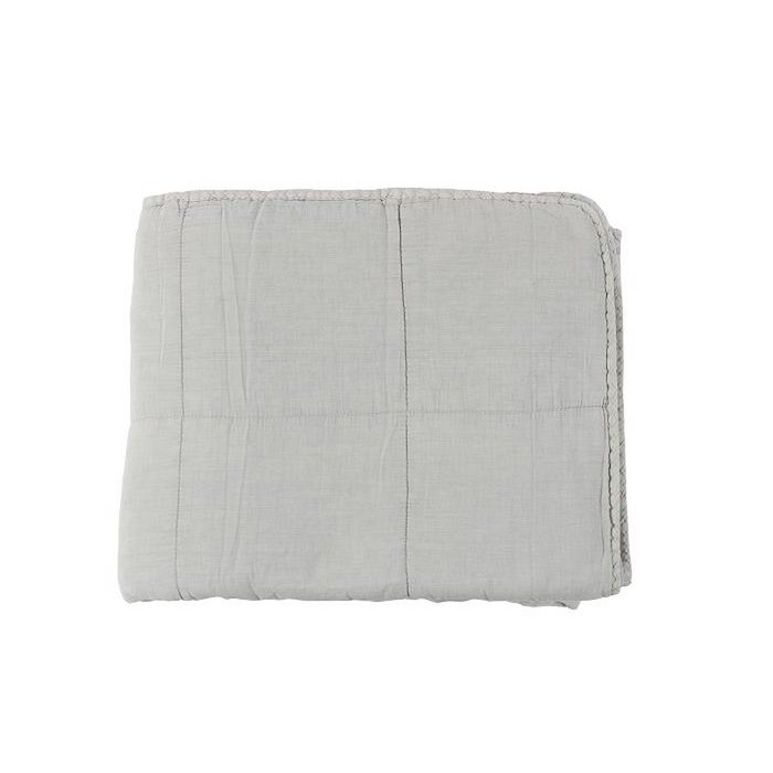 Doorgestikte Katoenen Plaid Charlotte oud blauw 130x170