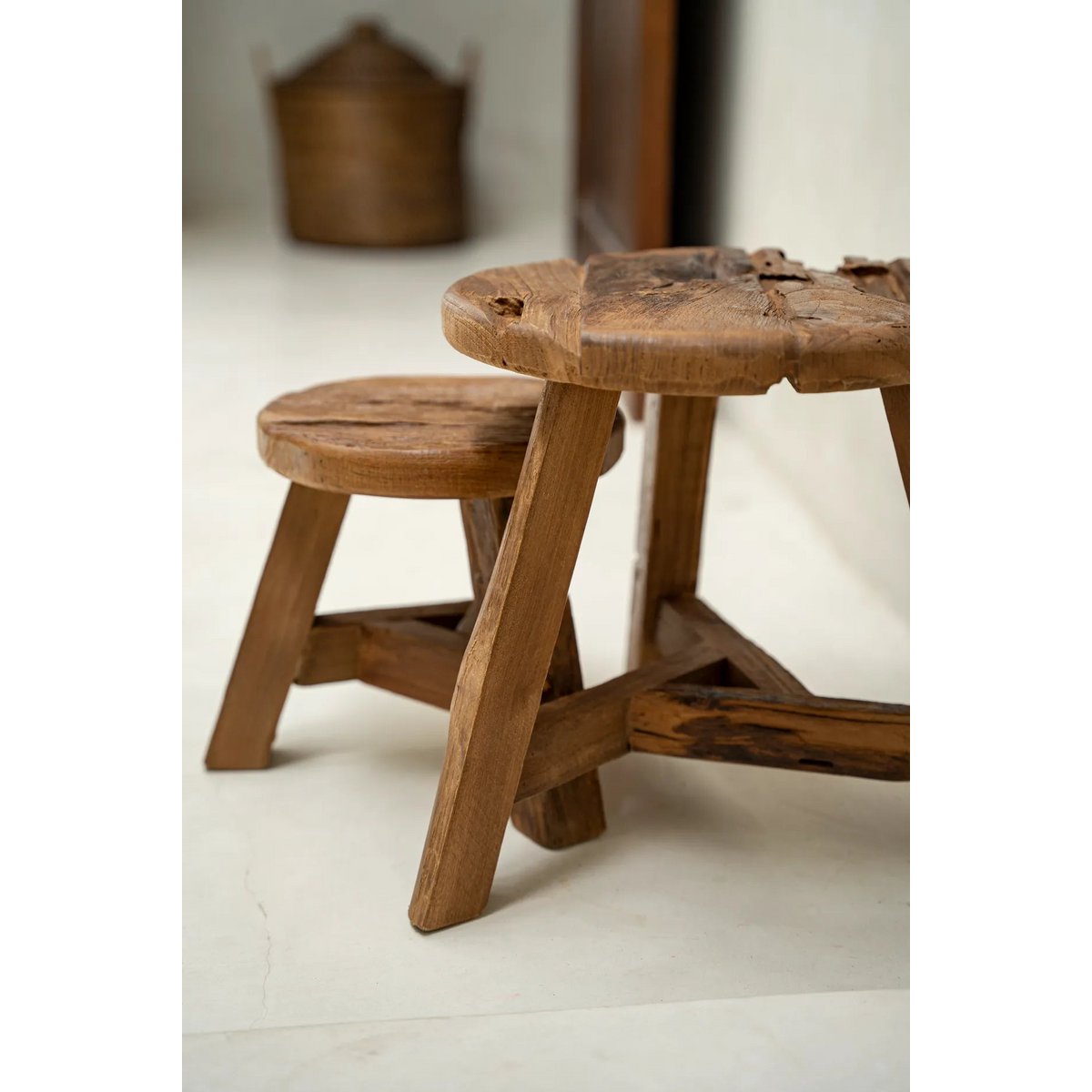 De houten Yatai Kruk - Naturel - M