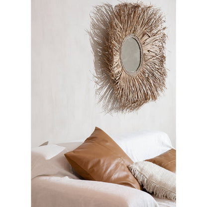 The Four Panel Leren Kussenhoes - Camel - 40x40