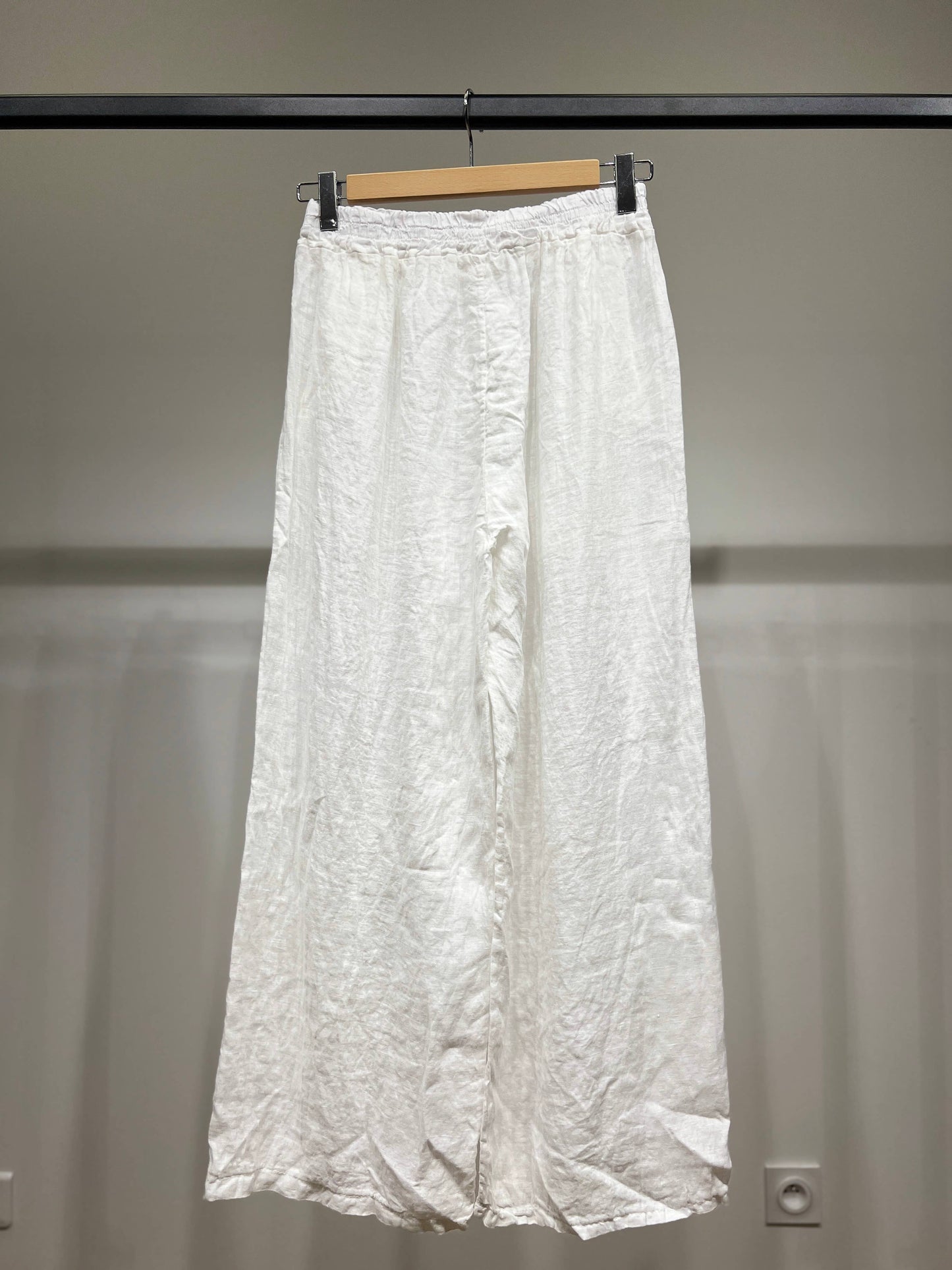 Tijdloze wijde Broek met Elastische Tailleband en Koord 100% Linnen