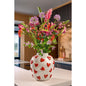 Hearts Vaas - H33 x Ø30 cm - Keramiek - Wit, Rood