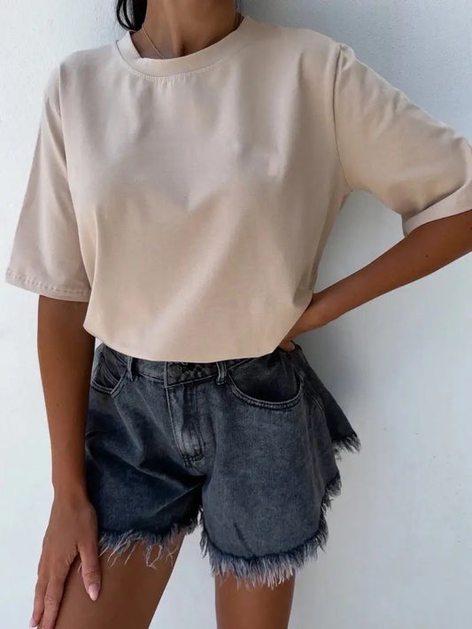 T-shirt groot basic effen