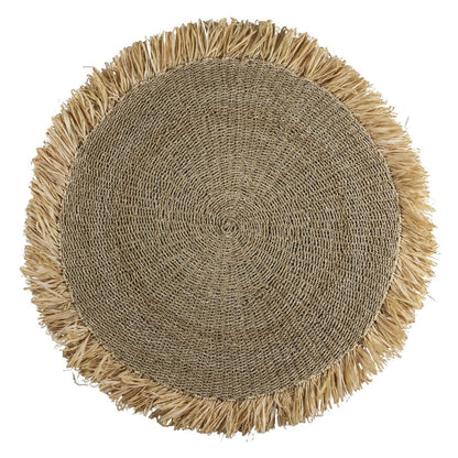 Rond Zeegras Tapijt | Vloerkleed met Kwastjes DASA (2 maten)