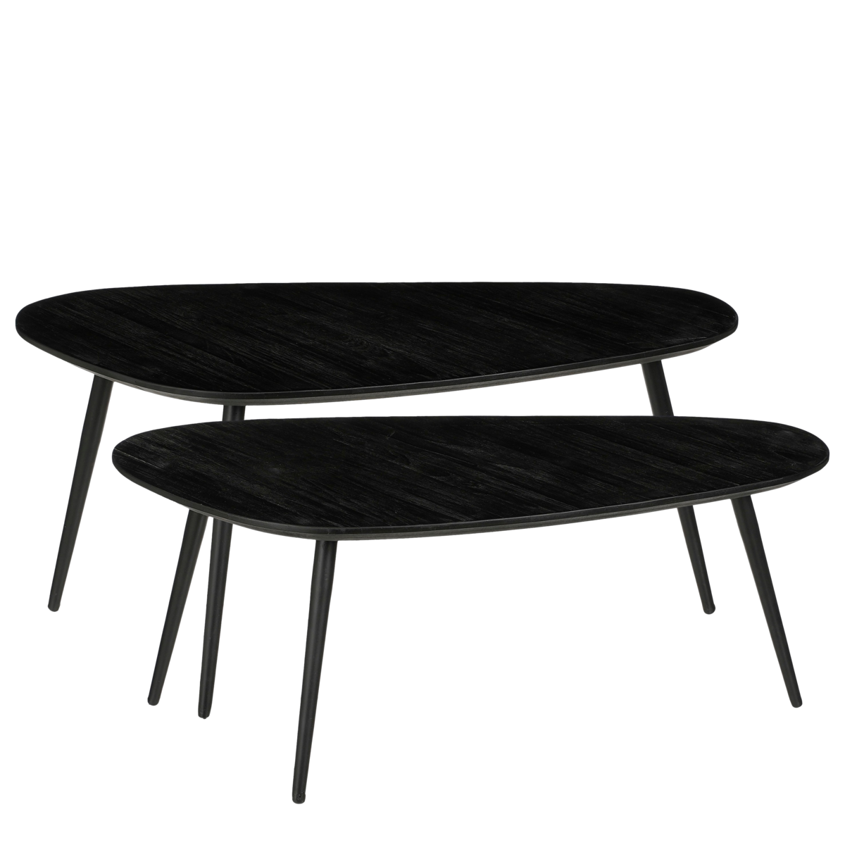 Jailey Bijzettafel - Set van 2 - L84 x B39 x H39 cm - Zwart