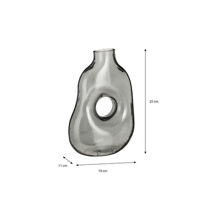 Jay Vaas - L19 x B11 x H25 cm - Glas - Lichtgrijs