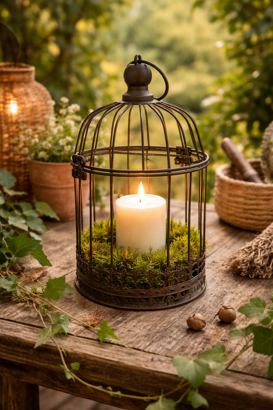 Metalen Vogelkooitje – Landelijke Decoratie voor Binnen & Buiten