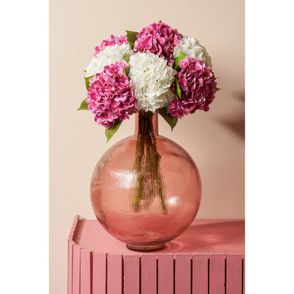 Firenza Fles Vaas - H42 x Ø34 cm - Gerecycled Glas - Lichtroze