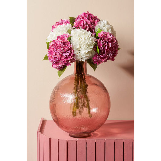 Firenza Fles Vaas - H42 x Ø34 cm - Gerecycled Glas - Lichtroze