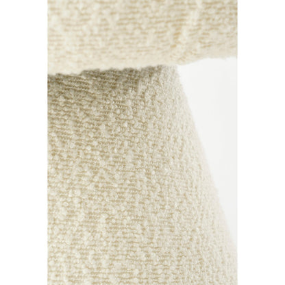 Poef met teddystof H46 x Ø49 cm - Off White