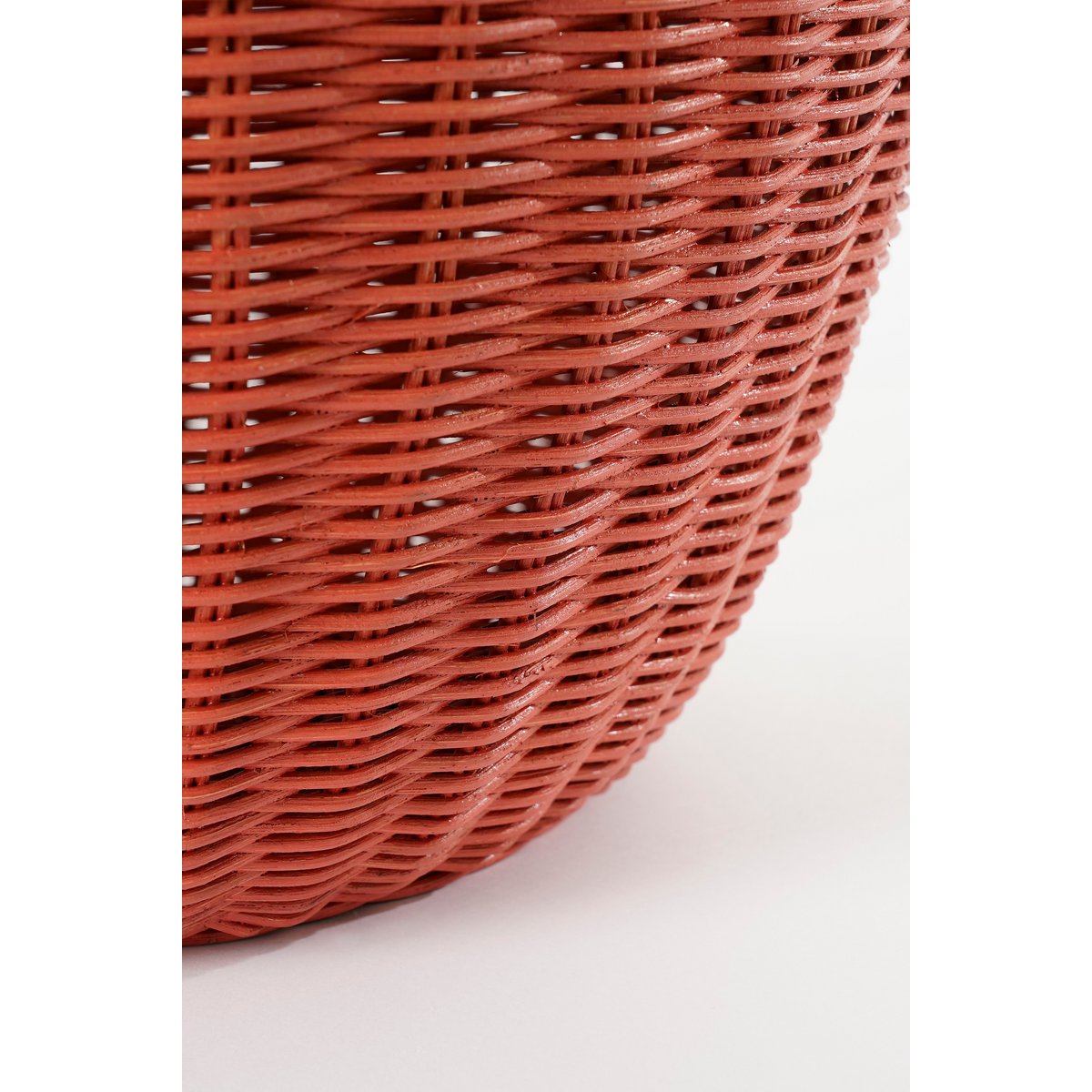 Opbergmand met Deksel - Set van 2 - H48 x Ø30 cm - Rotan - Rood