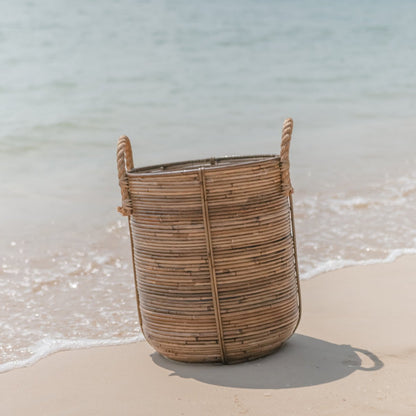 Rotan decoratieve mand handgemaakt Otere (2 maten Ø 35/40 cm)