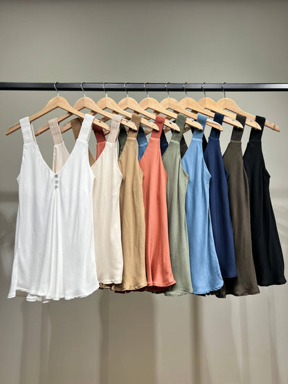 Mouwloze Tops Met Koordbandjes 100% Viscose