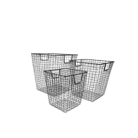 Metalen Mand XL zwart