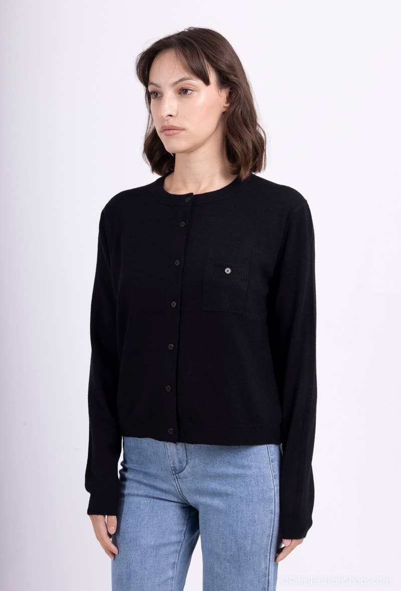 Trendy vest met borstzak en ronde halslijn Maat S-M / M-L