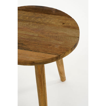 Houten Bold Bijzettafel - H43 x Ø40 cm - Bruin