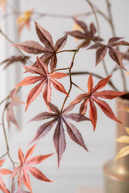 Kunstbloem-Zijde Bloemen Bladtak Rood-Bruin 96 cm