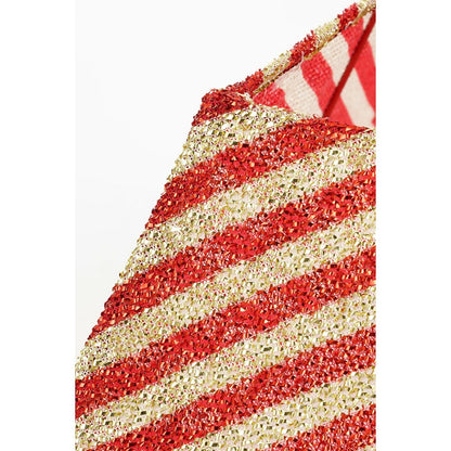 Kerstboomrok - L50 x B50 x H30 cm - Goud, Rood vierkant