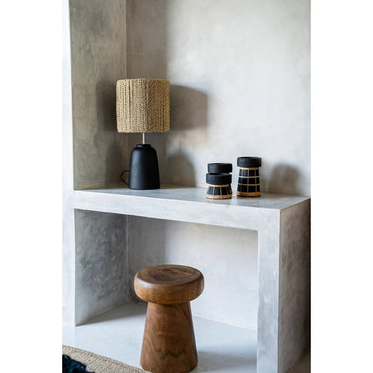 De Serene Kaarsenhouder - Zwart Naturel - S