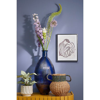 Firenza Fles Vaas - H59 x Ø29 cm - Gerecycled Glas - Donkerblauw