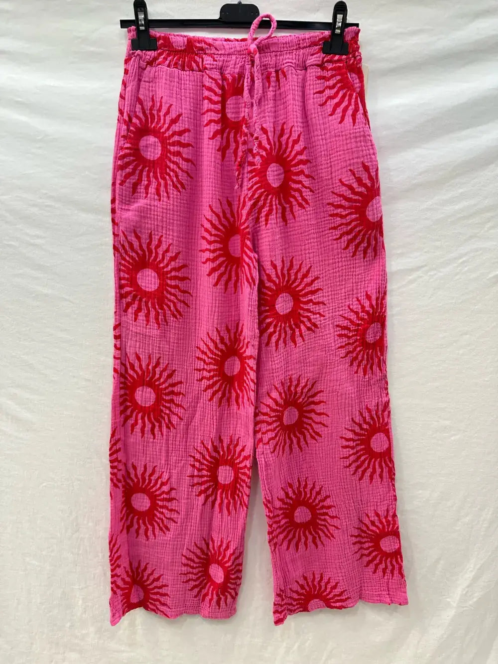 Boho Broek van Katoen Gaas met Zonprint