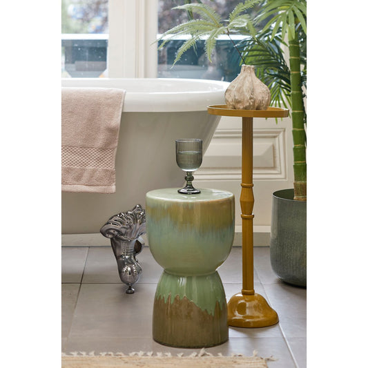 Lucien Bijzettafel - H42 x Ø29 cm - Keramiek - Groen