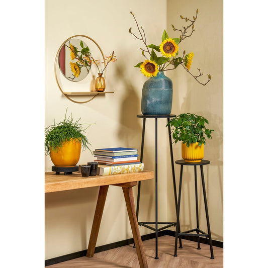 Adine Plantentafel - H80 x Ø30 cm - Metaal - Zwart