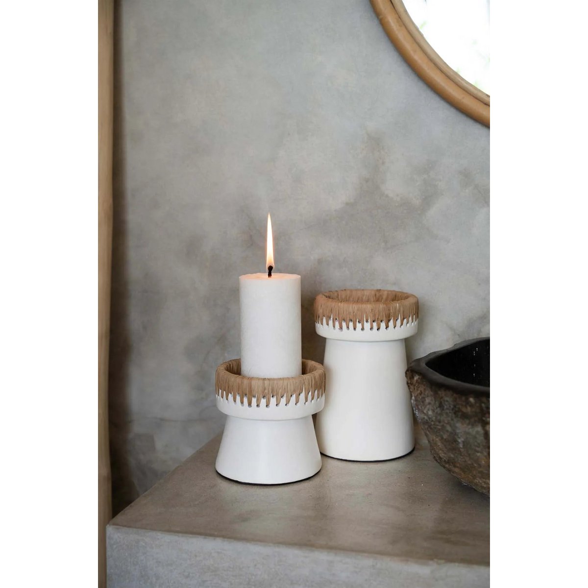 The Pretty Candle Holder - Wit Naturel - S