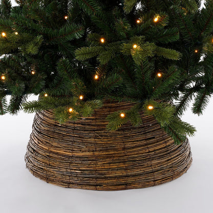Kerstboommand - H26 x Ø55 cm - Wilgentakken - Bruin