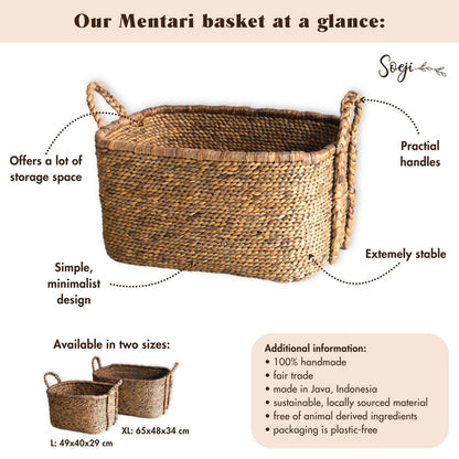 Vierkante boho mand (2 maten) Mentari