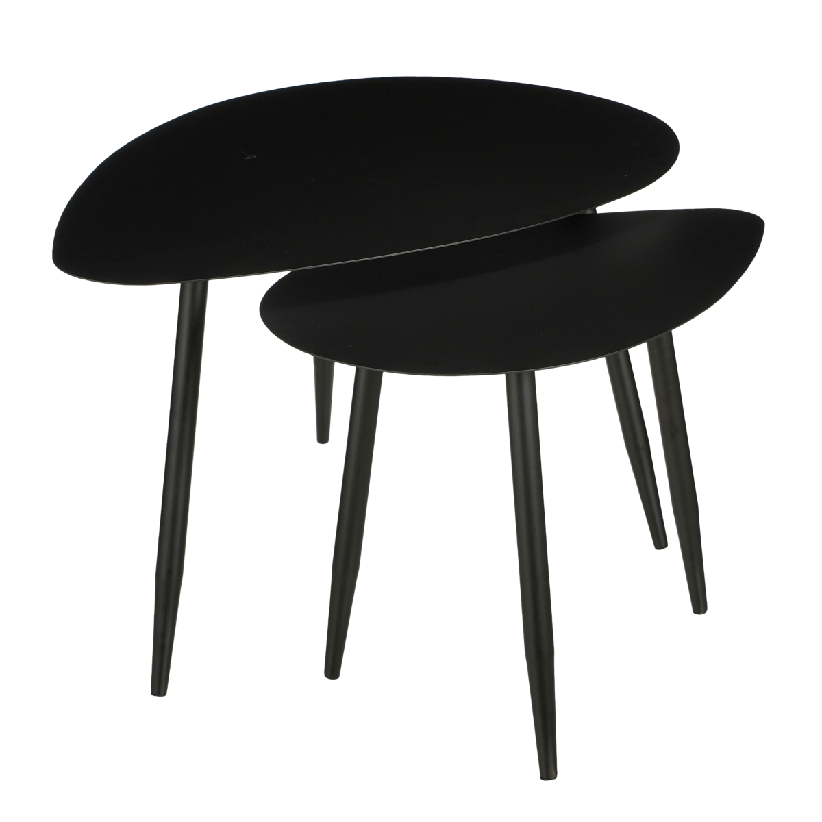 Bijzettafel - Set van 2 - Metaal - Zwart