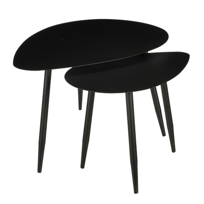 Bijzettafel - Set van 2 - Metaal - Zwart