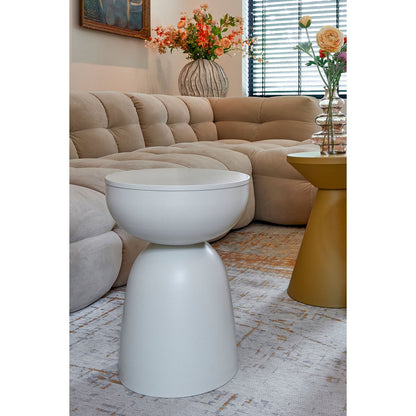 Elliot Bijzettafel - H45 x Ø32 cm - IJzer - Off-white