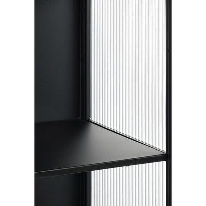 Clifton Opbergkast met Deuren - L38 x B35 x H90 cm - Metaal - Zwart