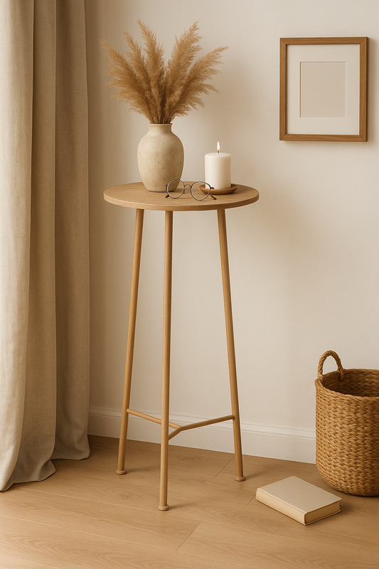 Adine Plantentafel - H80 x Ø30 cm - Metaal - Lichtroze